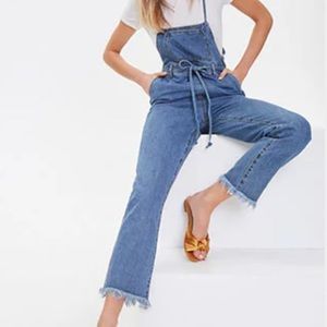 Belted Denim Overalls